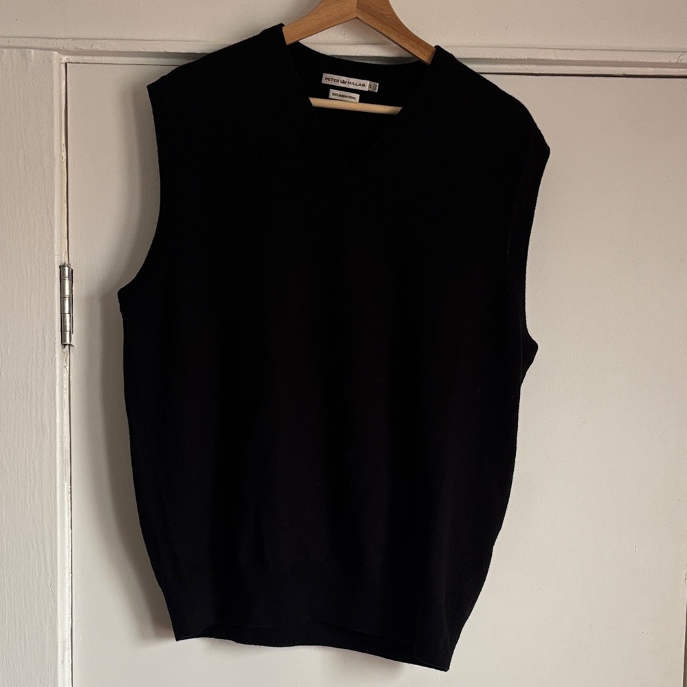 Peter Millar Men's V-Neck Black Sweater Vest